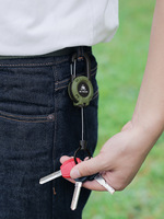 Cordon tactique extensible à action rapide en fil d'acier, porte-clés multifonctionnel pour le camping, cordon anti-perte haute résilience avec mousqueton