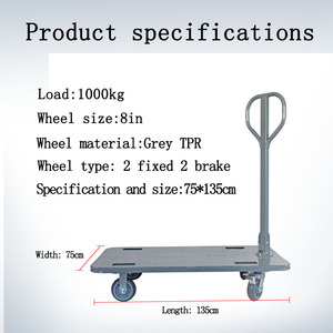 Chariot de manutention industriel pliable en fer, capacité de charge 1000 kg, chariot de stockage à quatre roues 135*75*120 cm - Product Image 5