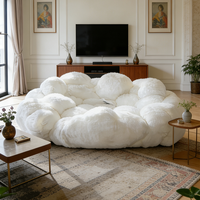 Canapé nuage en velours Teddy moderne, fauteuil pouf surdimensionné en forme de guimauve, fauteuil confortable en fausse fourrure de luxe, meubles de salon