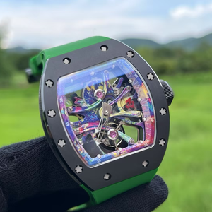 Relojes de Lujo para Hombre, Estilo 68-01 Cyril Kongo, Reloj Mecánico Tourbillon con Arte Graffiti, Caja de Fibra de Carbono Negra - Product Image 2