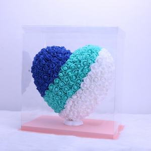 หัวใจกุหลาบปลอมทำมือพร้อมกล่องของขวัญวันแม่สำหรับตกแต่งห้องรูปหัวใจดอก<span class=keywords><strong>กุหลาบ</strong></span>ของขวัญวัน<span class=keywords><strong>วาเลนไทน์</strong></span>ความคิดที่ดี - Product Image 6