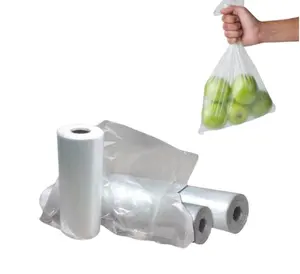 Produce Bags Roll - 12x16 Inches, Clear Food Storage Bags for