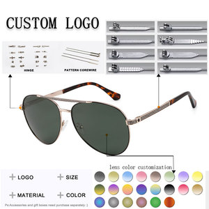 Gafas de Sol de Piloto Unisex, Montura Ovalada de Metal, Lentes Degradadas Marrones, 100% Protección UV para Actividades al Aire Libre, Adultos - Product Image 2
