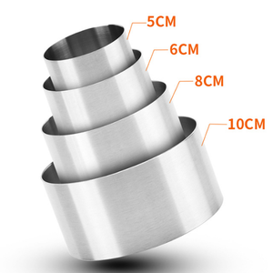 Moldes Redondos <span class=keywords><strong>para</strong></span> Tartas de Mousse de Acero Inoxidable de Primera Calidad, Cortadores de Galletas de 5/6/8/10 cm, <span class=keywords><strong>Molde</strong></span> <span class=keywords><strong>para</strong></span> Hornear Donuts, Tartas de Queso y Tiramisú - Product Image 6