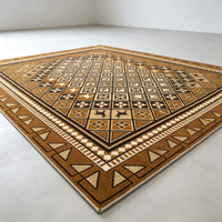 Tapis rectangulaire de luxe en fibre de polyester à poils ras, style pastoral minimaliste, lavable en machine, antidérapant pour salon et chambre à coucher