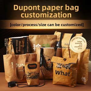 Bolsas de Papel Dupont Impresas Personalizadas con Logotipo, Estilo Vintage, Creativas y Culturales, Resistentes al Desgarro, Lavables, de Kraft - Product Image 5