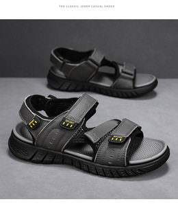 Sandalias para Hombre 2026, Nuevas Sandalias de Playa con Botones en la Parte Superior de Cuero para Primavera-Verano, Antideslizantes y Resistentes al Desgaste, Sandalias Casuales para Conducir - Product Image 2