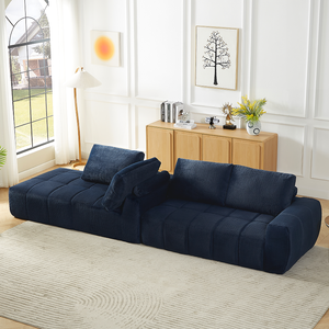 Luxury Faux Fur L-Shaped Sectional <b>Sofa</b>, Oversized Minimalist <b>Sleeper</b> Couch, No Assembly, Ideal for Living Room & Apartment - Product Image 4