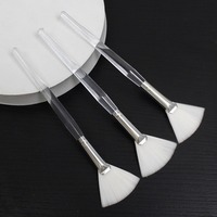 Pinceau professionnel en poils synthétiques résistants, blanc, personnalisé, pour spa, maquillage, soin du visage, masque, avec manche en plastique unique, outils professionnels