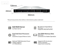 二手 PowerEdge R640 NVMe 机架式服务器 2.10GHz 16 核 64GB RAM 10 个托架导轨