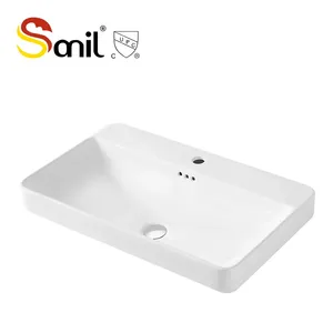 High End Design Bathroom Hand Wash Basin Rectangular Shape 750mm Bathroom Basin Bathroom Vanity Sink Hotel Cabinet Sink