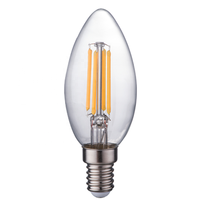 Ampoule LED C35 E14 E27 4W à filament de bougie, décoration d'intérieur, ambre givré, base B22/E26, 110-240V, garantie de 2 ans, 2700K