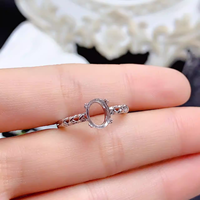 Großhandel 18K vergoldeter 925er Sterlingsilber ovaler Edelsteinring mit leerer Krappenfassung ohne Hauptstein für DIY-Schmuck