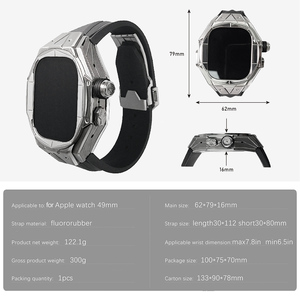 Para IWatch 49MM titanio <span class=keywords><strong>ultra</strong></span> funda flúor goma correa <span class=keywords><strong>de</strong></span> reloj chapado en oro Real hombre reloj modificación caso dirigido Alemania - Product Image 6