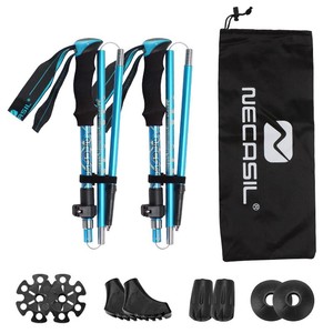 Bâtons de trekking Newcastle en alliage d'aluminium, télescopiques et pliables, avec sac de transport pour la marche en plein air - Product Image 2