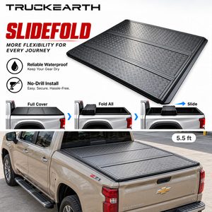 ฝาครอบกระบะท้ายแบบพับได้สำหรับรถเชฟโรเลต ซิลเวอราโด 1500 รุ่น Crew Cab ขนาด 5.5 ฟุต ทำจากอะลูมิเนียมแบบสามตอน พร้อมรางเลื่อน - Product Image 1