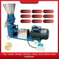 Nouvelle machine à granulés d'aliments pour animaux domestiques, modèle compact, granulateur à matrice plate pour maïs et tiges, pour l'alimentation des porcs, 220V/380V, 1050x350x820mm