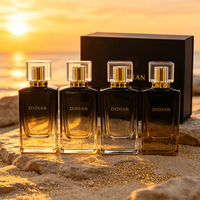 Flacons de parfum vides 50ml 100ml, flacon de parfum carré plat avec pulvérisateur à pompe, boîte d'emballage