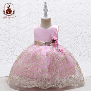 Yoliyolei-vestidos florales para bebés Y niñas De 6 a 9 meses, Ropa De niños Y niñas De satén Formal De Pascua, venta Al Por Mayor - Product Image 4