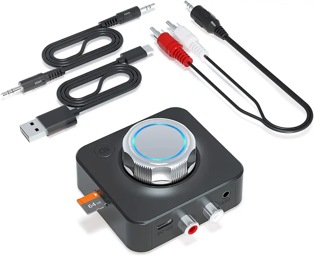 2024 HG Hot Sale  C39 Wireless bluetooth Audio Adapter With Volume Control Support TF Card