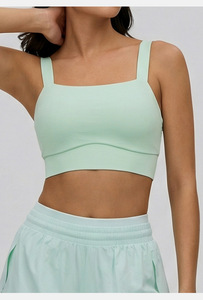 <span class=keywords><strong>Reggiseno</strong></span> Sportivo Donna Nude-Feel ad Alto Sostegno con <span class=keywords><strong>Spalline</strong></span> <span class=keywords><strong>Larghe</strong></span> in Spandex/Nylon, Coppe Fisse, Asciugatura Rapida per Yoga, Corsa, Ciclismo, Fitness - Product Image 3