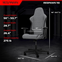 Chaise de bureau gaming et chaise individuelle de vente en gros, avec accoudoirs 2D inclinables, éponge moulée épaisse, pivotante en PU, couleur personnalisable
