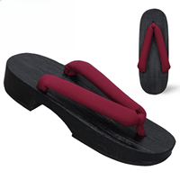 Chaussures traditionnelles japonaises en bois Geta Sabots tongs Sandales d'extérieur Fleurs Orientales Japon Anime Cosplay Paulownia Femme Chaussures