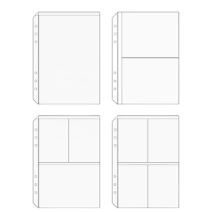 <span class=keywords><strong>A5</strong></span> الأكمام الموثق بلا زيبل مع 6 فتحات واضحة بولي كلوريد الفينيل متعدد الجيوب إدراج حلقة الموثق مع مغلف النقدية وحامي فوتوكارد - Product Image 2