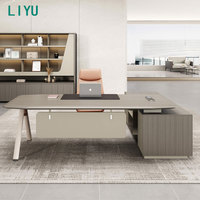 Bureau de direction moderne et luxueux Liyu, convertible, grand format, autoportant, en bois avec tiroirs