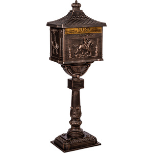 Supporto per <span class=keywords><strong>Cassetta</strong></span> <span class=keywords><strong>Postale</strong></span> in Alluminio Pressofuso con 2 Chiavi, Bulloni di Espansione, Installazione Interrata, Antiruggine, Impermeabile, Finitura Verniciata a Polvere per Giardino - Product Image 1