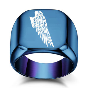 Anillo de acero inoxidable con diseño geométrico cuadrado de 18 mm, regalo de joyería unisex - Product Image 5