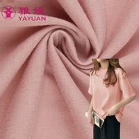 Tissu jersey en polyester 100% uni rose poudré, doux, respirant, pour vêtements de détente, pyjamas, robes, vêtements