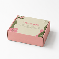 Boîte d'expédition rose clair personnalisée avec enveloppe à sceau de cire, carton écologique pour thé et boîte d'abonnement