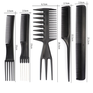 Ensemble de 10 peignes à cheveux professionnels pour <span class=keywords><strong>la</strong></span> coiffure, vente en gros, salon de beauté, logo personnalisé, manche en plastique, peigne à cheveux plat bouclé pour <span class=keywords><strong>la</strong></span> maison - Product Image 2