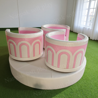 Populaire blanc rose intérieur extérieur aire de jeux sensorielle Gym rotation carrousel tasses à thé joyeux aller jeu doux pour les fêtes événement location