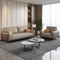Nouveau mobilier de salon minimaliste de luxe italien, ensemble de canapés 1+2+3, canapé de réception haut de gamme en cuir pour bureau