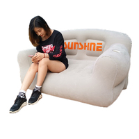 Canapé-lit gonflable sur mesure pour salon, fauteuil de relaxation double, gris floqué, PVC floqué 0,3 mm