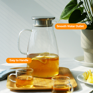 1.6L trong suốt cao thủy tinh borosilicate bình nước ấm đun nước với nắp tre và xử lý chịu nhiệt Thân thiện với môi OEM/ODM - Product Image 5