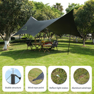 210D Oxford với vinyl tráng UPF 50 + không ướt ngoài trời Tán lều cắm trại mái hiên lều chống UV lớn Tarp lều - Product Image 3