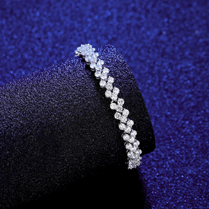 CZCITY Bracciali <span class=keywords><strong>Tennis</strong></span> in Argento 925 con Moissanite Rotonda Piccola e Brillante a Forma di Cuore, Stile Romano, per Ragazze, Pronti per la Spedizione - Product Image 6