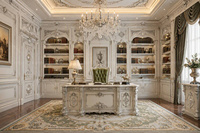 Solution d'aménagement intérieur complète pour hôtel et villa de style baroque européen, personnalisation sur mesure, service complet avec prévisualisation 3D