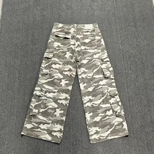 Custom Oversized Distressed Ripped <strong>Men's</strong> Outdoor Hunting <strong>Camo</strong> Pants Stacked Carpenter Camouflage Baggy <strong>Cargo</strong> <strong>Trousers</strong> - Product Image 3