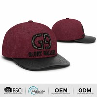 Casquette de baseball en tissu jacquard premium, visière en cuir, logo personnalisé en patch chenille 3D, casquette snapback 5 panneaux, casquette streetwear de haute qualité