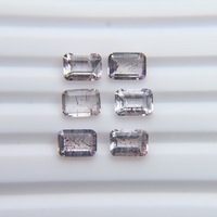 Petite forme octogonale 7x5mm naturel Super Seven anneau nu pierres précieuses en vrac avec des cristaux translucides riches en mica