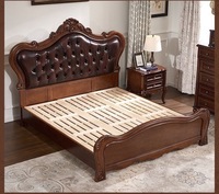 Juego de Dormitorio BAOBEI Clásico de Lujo de Mediados de Siglo, en Madera de Caoba Sólida, Cama King Size Ajustable con Opciones Personalizables