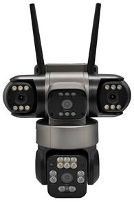 كاميرا فيديو ذكية رباعية العدسات مع خاصية تتبع الحركة البشرية بالذكاء الاصطناعي، تعمل بالطاقة الشمسية والبطارية، كاميرا لاسلكية خارجية بتقنية الجيل الرابع مع خاصية التحريك والإمالة والتكبير - Product Image 2