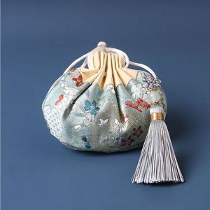 Empty Sachet Colorful Floral Drawstring Jewelry Pouch with Tassel Women Necklace <b>Storage</b> Bag Fabric Gift Purse Organizer - Product Image 5