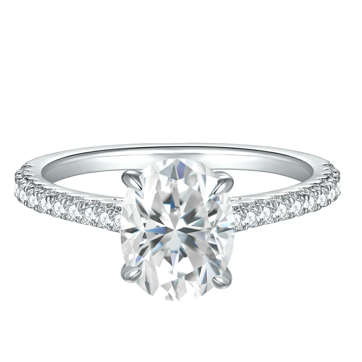 Заводские дешевые ювелирные изделия из гуассанита с сертификатом gra, D цвет VVS 3CT овальное муассанитовое обручальное кольцо для женщин
