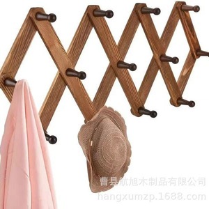 Estante de almacenamiento de madera para montar en la pared, extensible, 3 capas, perchero multiusos, organizador de llaveros, ajustable para uso doméstico - Product Image 5