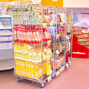 Rete metallica rivestita di zinco per impieghi gravosi gabbia per Galvan del carrello di rotolamento mobile facile - Product Image 5